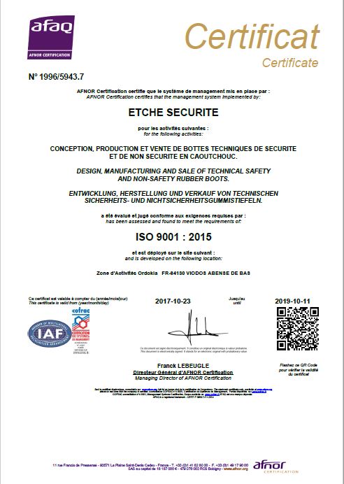 Certification Iso 9001 2015